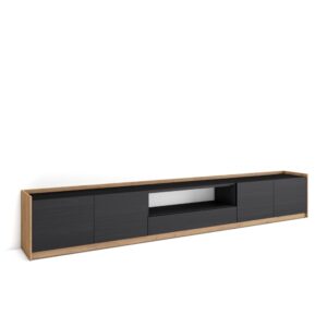 Wohnli Möbelsuche - TV-Möbel Holzeffekt schwarz und eiche 310x37x50cm