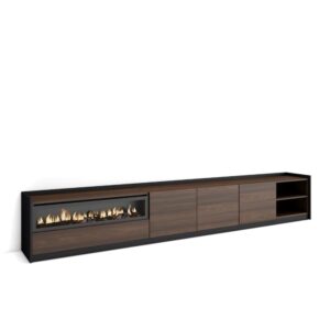 wohnli-moebel-suche-M26030191 Wohnli Möbelsuche - TV-Möbel Holzeffekt Eiche schwarz 310x37x50cm Kamin mit Feuereffekt