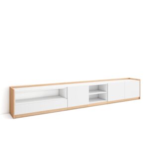 wohnli-moebel-suche-M26030192 Wohnli Möbelsuche - TV-Möbel Holzeffekt weiß und dunkler eiche 310x37x50cm