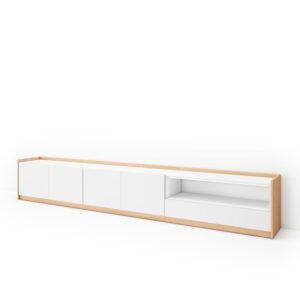 wohnli-moebel-suche-M26030195 Wohnli Möbelsuche - TV-Möbel Holzeffekt weiß und dunkler eiche 310x37x50cm