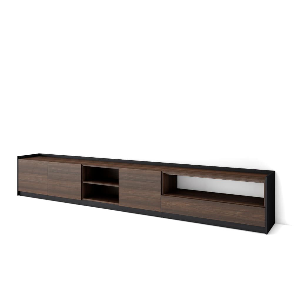 Wohnli Möbelsuche - TV-Möbel Holzeffekt dunkle Eiche und schwarz 310x37x50cm