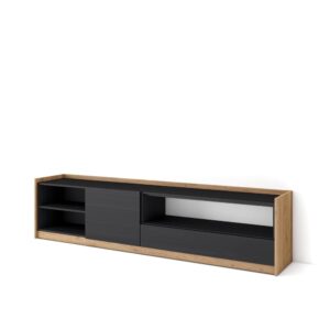 Wohnli Möbelsuche - TV-Möbel Holzeffekt schwarz und eiche 208x37x50cm