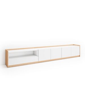 wohnli-moebel-suche-M26030209 Wohnli Möbelsuche - TV-Möbel Holzeffekt weiß und dunkler eiche 310x37x50cm