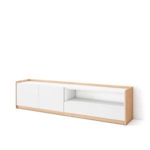 wohnli-moebel-suche-M26030215 Wohnli Möbelsuche - TV-Möbel Holzeffekt weiß und dunkler eiche 208x37x50cm
