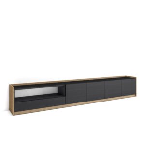 Wohnli Möbelsuche - TV-Möbel Holzeffekt schwarz und eiche 310x37x50cm