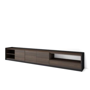 wohnli-moebel-suche-M26030220 Wohnli Möbelsuche - TV-Möbel Holzeffekt dunkle Eiche und schwarz 310x37x50cm