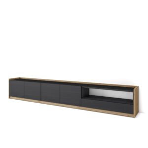 Wohnli Möbelsuche - TV-Möbel Holzeffekt schwarz und eiche 310x37x50cm