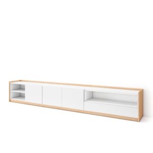 wohnli-moebel-suche-M26030227 Wohnli Möbelsuche - TV-Möbel Holzeffekt weiß und dunkler eiche 310x37x50cm
