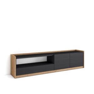 Wohnli Möbelsuche - TV-Möbel Holzeffekt schwarz und eiche 208x37x50cm
