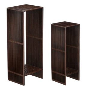Wohnli Möbelsuche - Beistelltisch Gian Dunkelbraun Holz H86xB27xL33cm