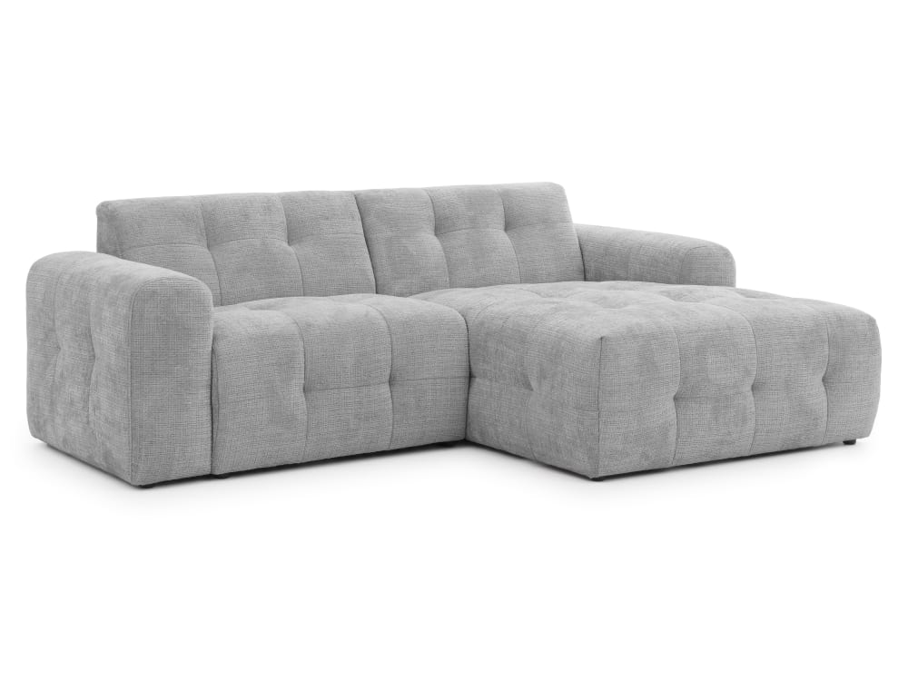 wohnli-moebel-suche-M26032291 Wohnli Möbelsuche - Ecksofa im Bumpy-Design mit fester Rückenlehne aus Hellgrau Chenille