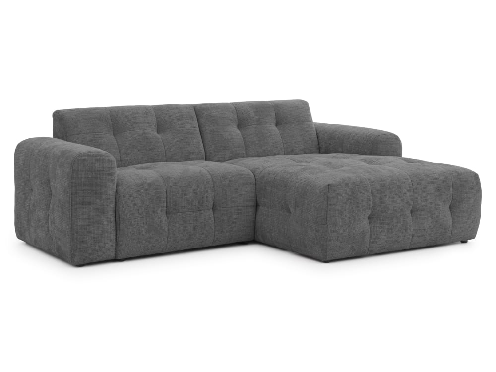 wohnli-moebel-suche-M26032292 Wohnli Möbelsuche - Ecksofa im Bumpy-Design mit fester Rückenlehne aus Grau Chenille