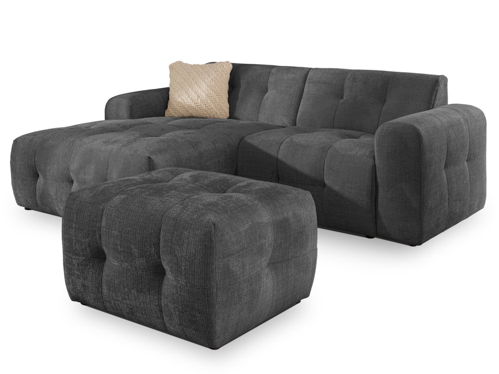 wohnli-moebel-suche-M26032296 Wohnli Möbelsuche - Ecksofa und Hocker im Bumpy-Design mit Schlaffunktion