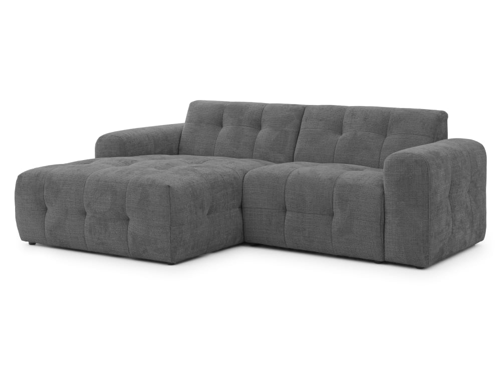 wohnli-moebel-suche-M26032302 Wohnli Möbelsuche - Ecksofa im Bumpy-Design mit fester Rückenlehne aus Grau Chenille