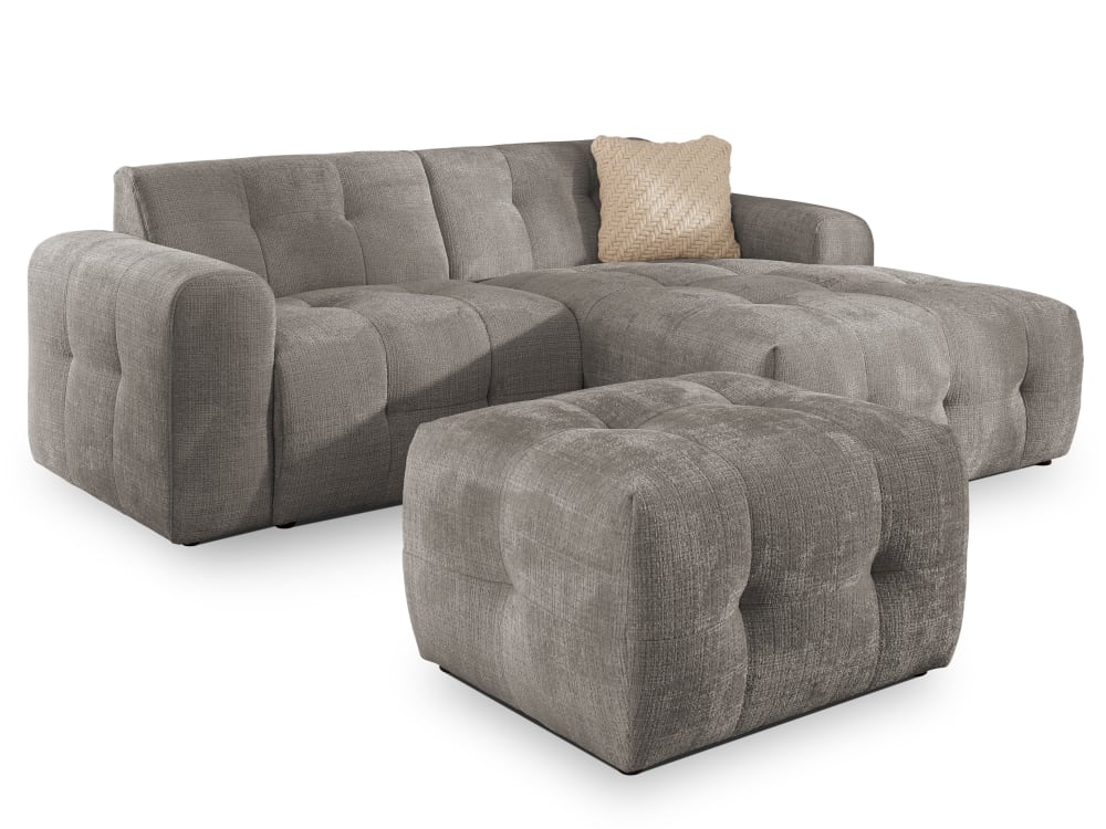 wohnli-moebel-suche-M26032308 Wohnli Möbelsuche - Ecksofa und Hocker im Bumpy-Design mit Schlaffunktion