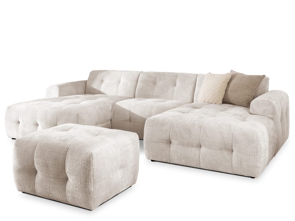 wohnli-moebel-suche-M26032314 Wohnli Möbelsuche - Wohnlandschaft und Hocker im Bumpy-Design mit Schlaffunktion