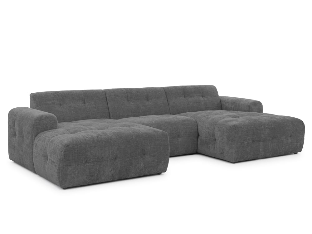 Wohnli Möbelsuche - Wohnlandschaft im Bumpy-Design mit fester Rückenlehne aus Chenille