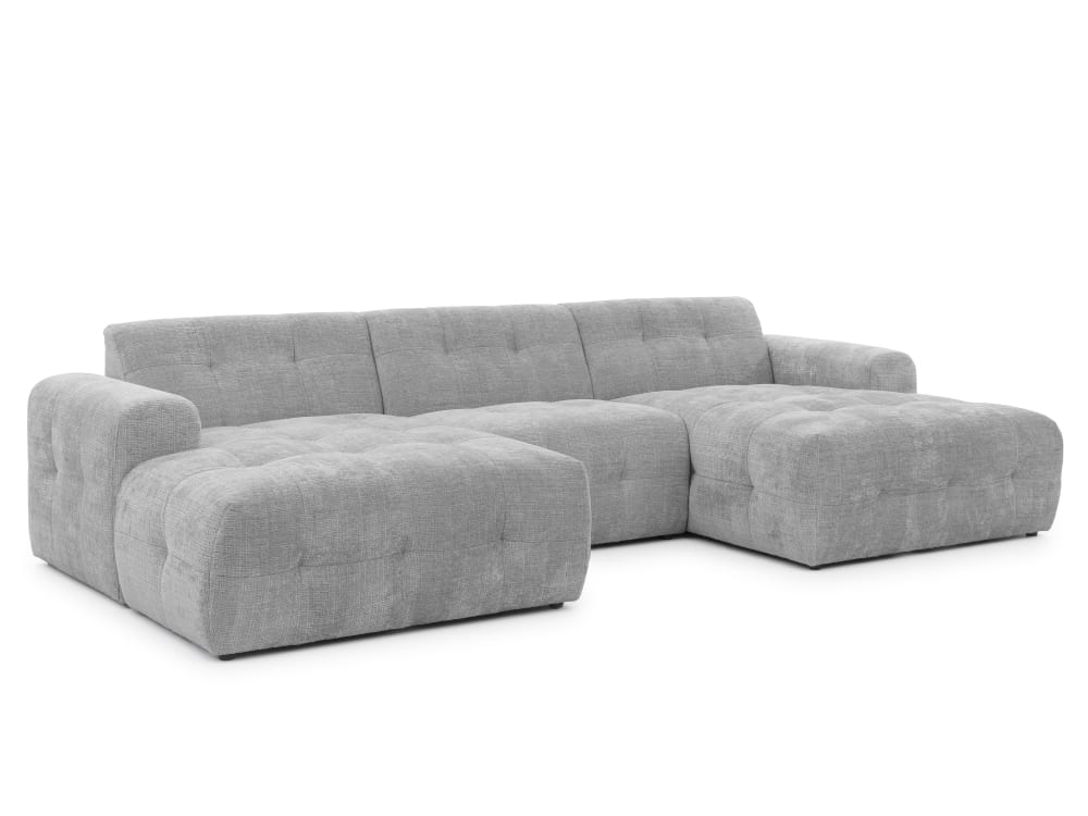 Wohnli Möbelsuche - Wohnlandschaft im Bumpy-Design mit fester Rückenlehne aus Chenille