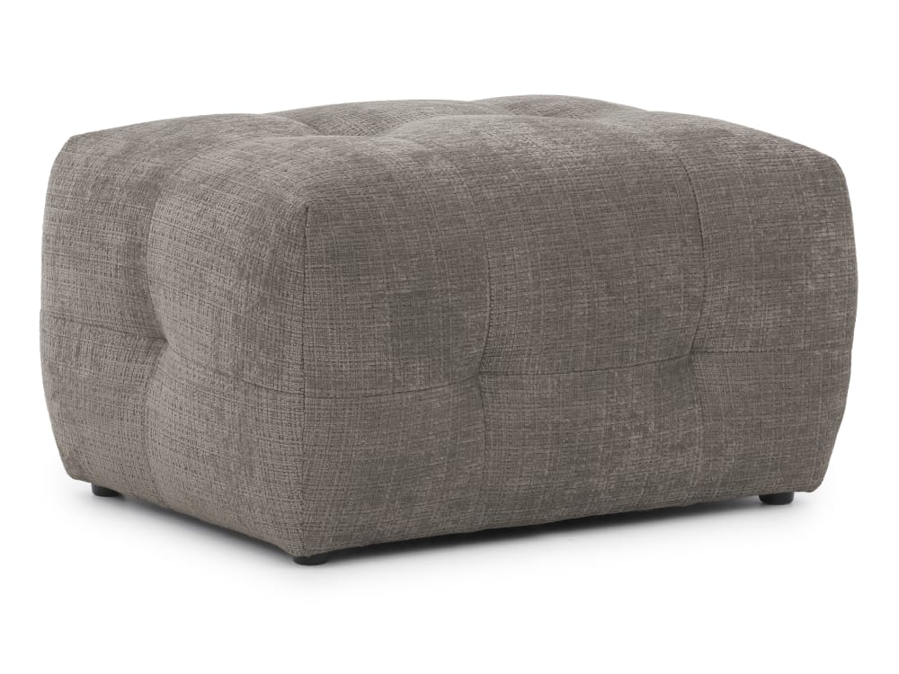 Wohnli Möbelsuche - Hocker im Bumpy-Design aus weichem Taupe Chenille-Stoff