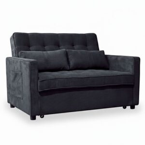 wohnli-moebel-suche-M26032830 Wohnli Möbelsuche - Canapé convertible 2 places Komaria Velours côtelé Noir