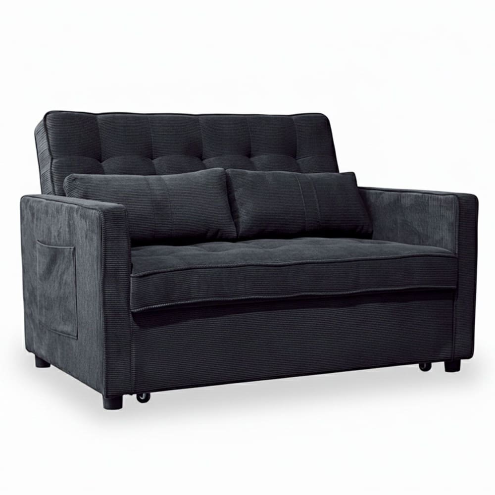 wohnli-moebel-suche-M26032830 Wohnli Möbelsuche - Canapé convertible 2 places Komaria Velours côtelé Noir