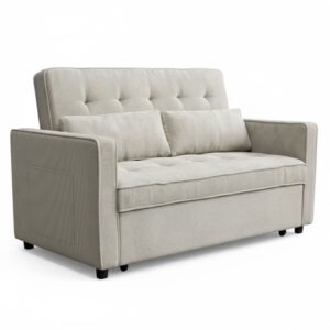 wohnli-moebel-suche-M26032831 Wohnli Möbelsuche - Canapé convertible 2 places Komaria Velours côtelé Taupe clair