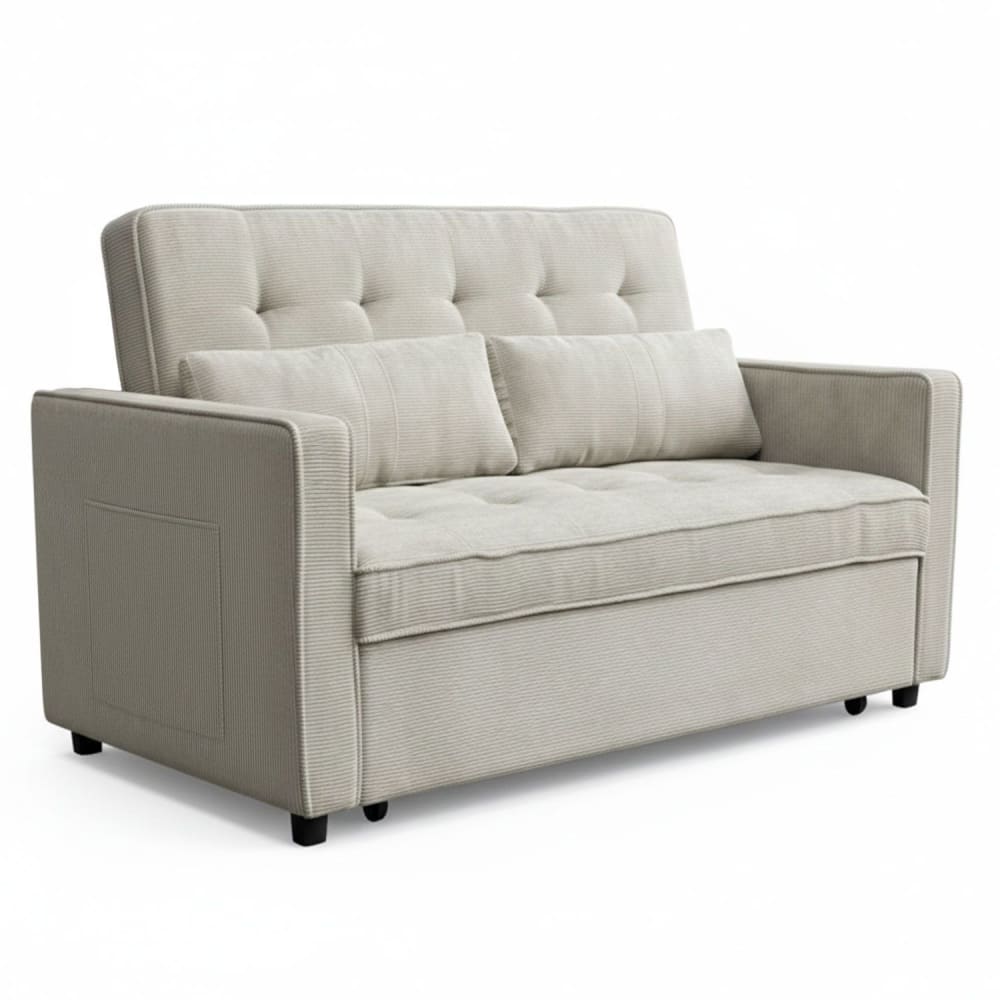 wohnli-moebel-suche-M26032831 Wohnli Möbelsuche - Canapé convertible 2 places Komaria Velours côtelé Taupe clair