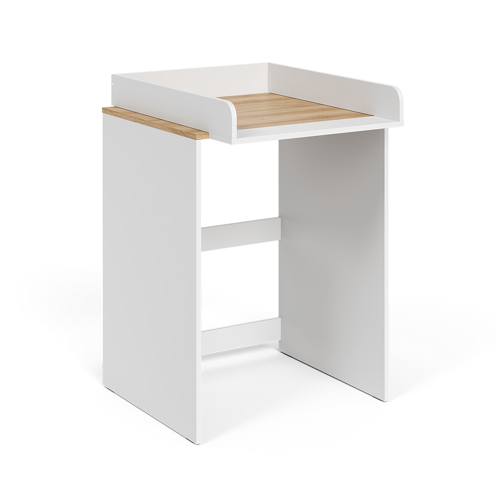 Wohnli Möbelsuche - Waschmaschinenschrank 2 Teile mit Wickelauflage Weiß/Artisan 68x88.2cm