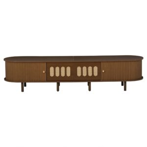 wohnli-moebel-suche-M26034021 Wohnli Möbelsuche - Ovales TV-Lowboard mit Rattan-Schubladen