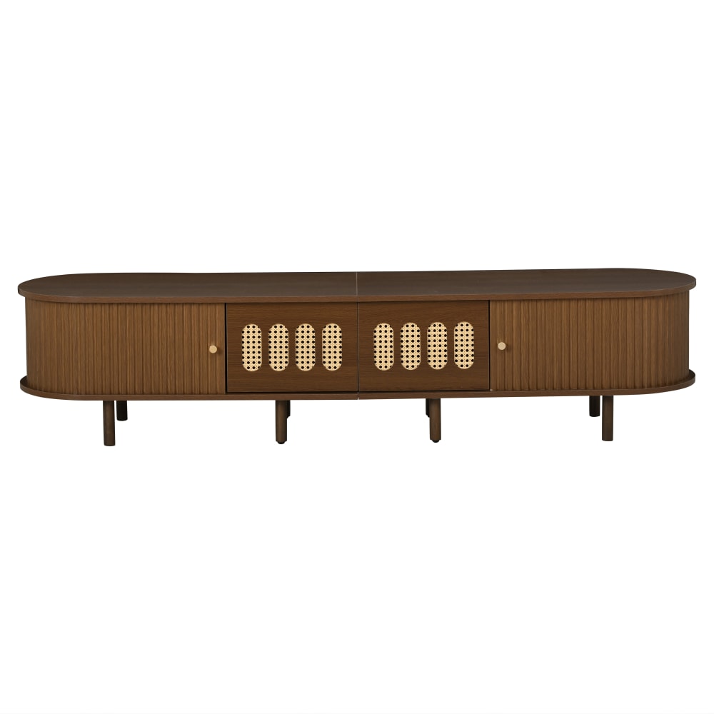 wohnli-moebel-suche-M26034021 Wohnli Möbelsuche - Ovales TV-Lowboard mit Rattan-Schubladen