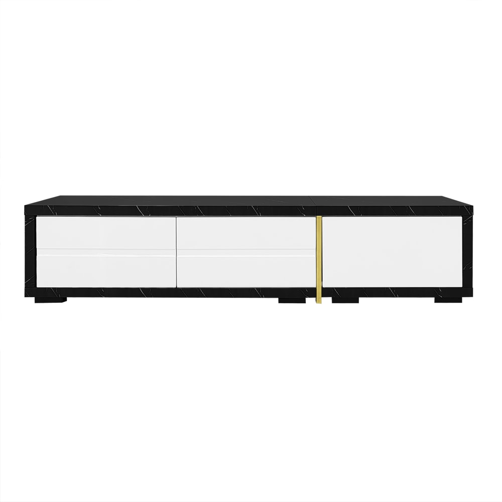 wohnli-moebel-suche-M26034049 Wohnli Möbelsuche - TV-Schrank drehbar ausziehbar mit Stauraum 140-260 cm Schwarz/Weiß