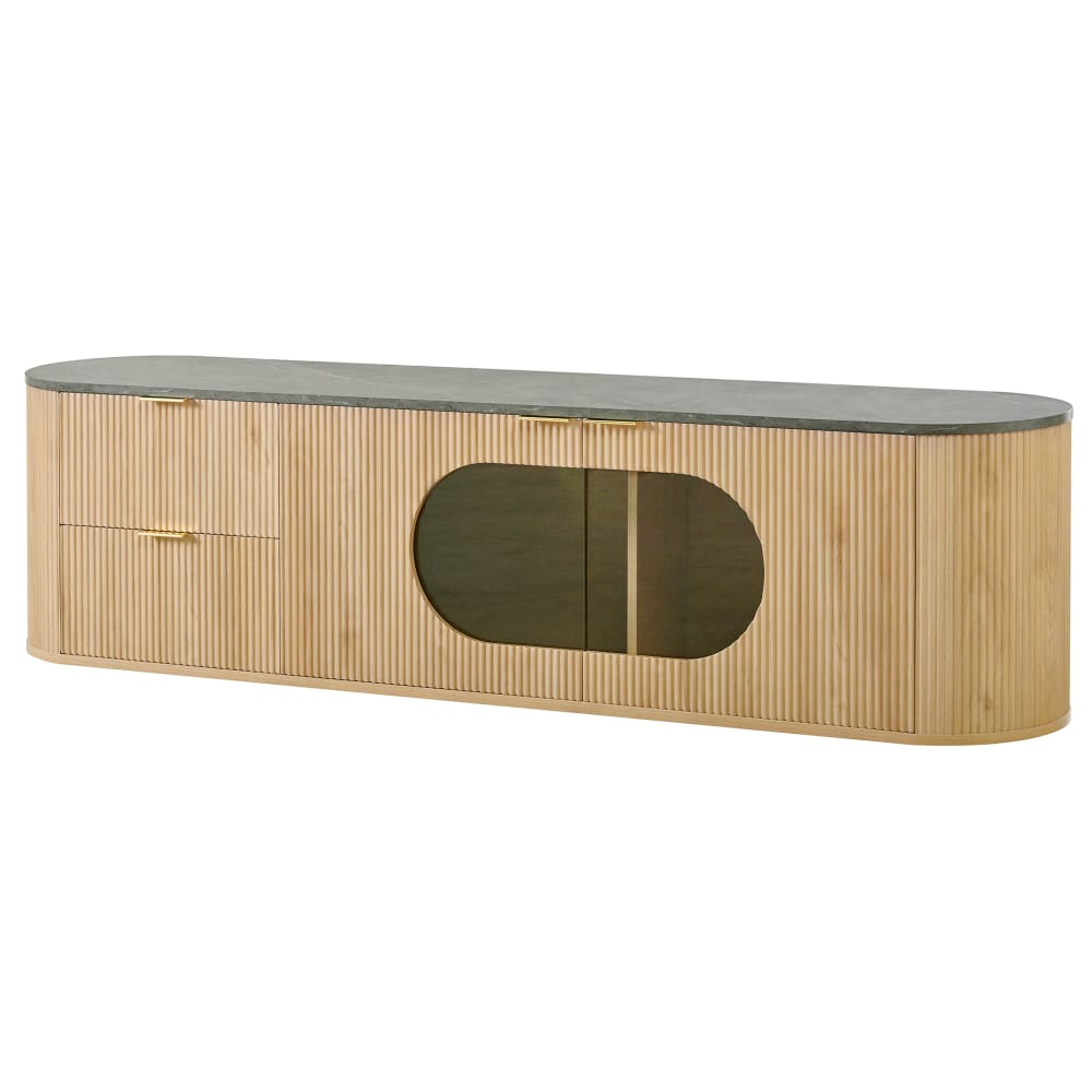 wohnli-moebel-suche-M26034061 Wohnli Möbelsuche - TV-Schrank mit 3D-Türen & ovaler Glasvitrine 172 cm