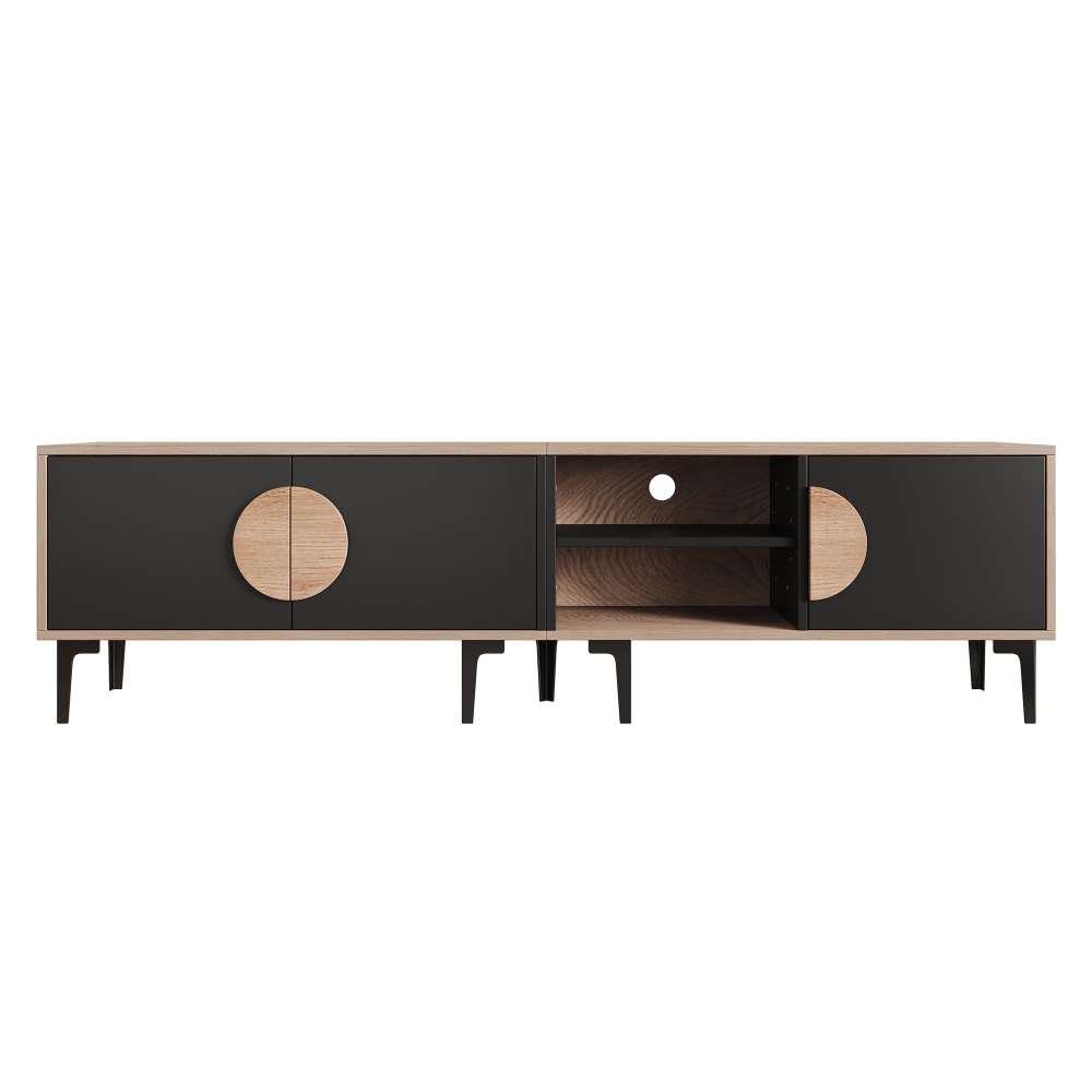 wohnli-moebel-suche-M26034074 Wohnli Möbelsuche - TV-Lowboard 3 Schränke offene Fächer Spanplatte 180 cm