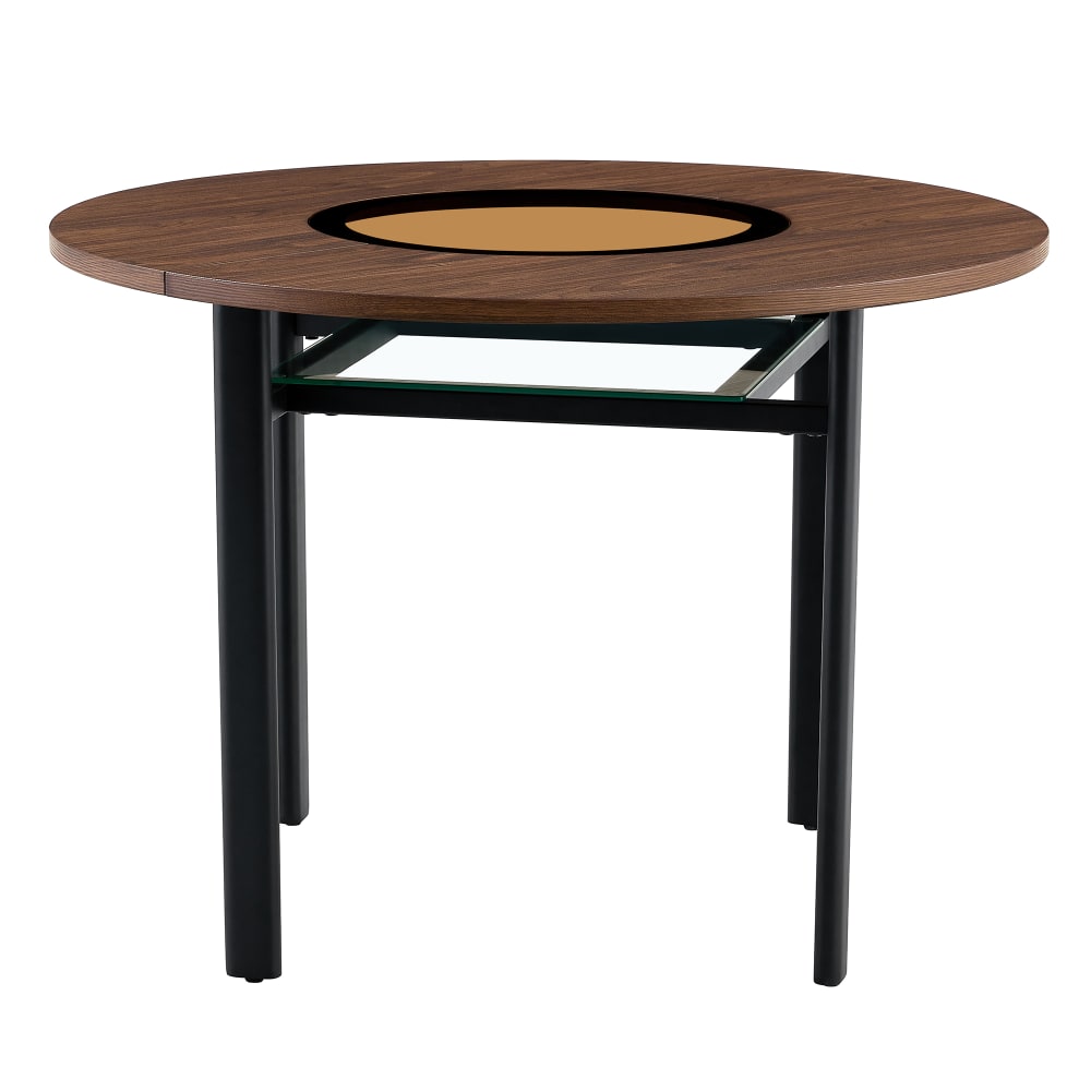 wohnli-moebel-suche-M26034081 Wohnli Möbelsuche - Runder Esstisch mit Glasintarsie Metallgestell 100 cm
