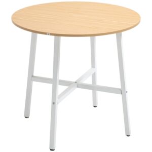 Wohnli Möbelsuche - Esstisch für 4 Personen Metall & Holzwerkstoff Ø80x76 cm Natur