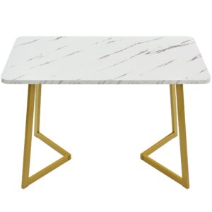 wohnli-moebel-suche-M26034088 Wohnli Möbelsuche - Esstisch Marmoroptik mit goldenen Metallbeinen 117x68cm