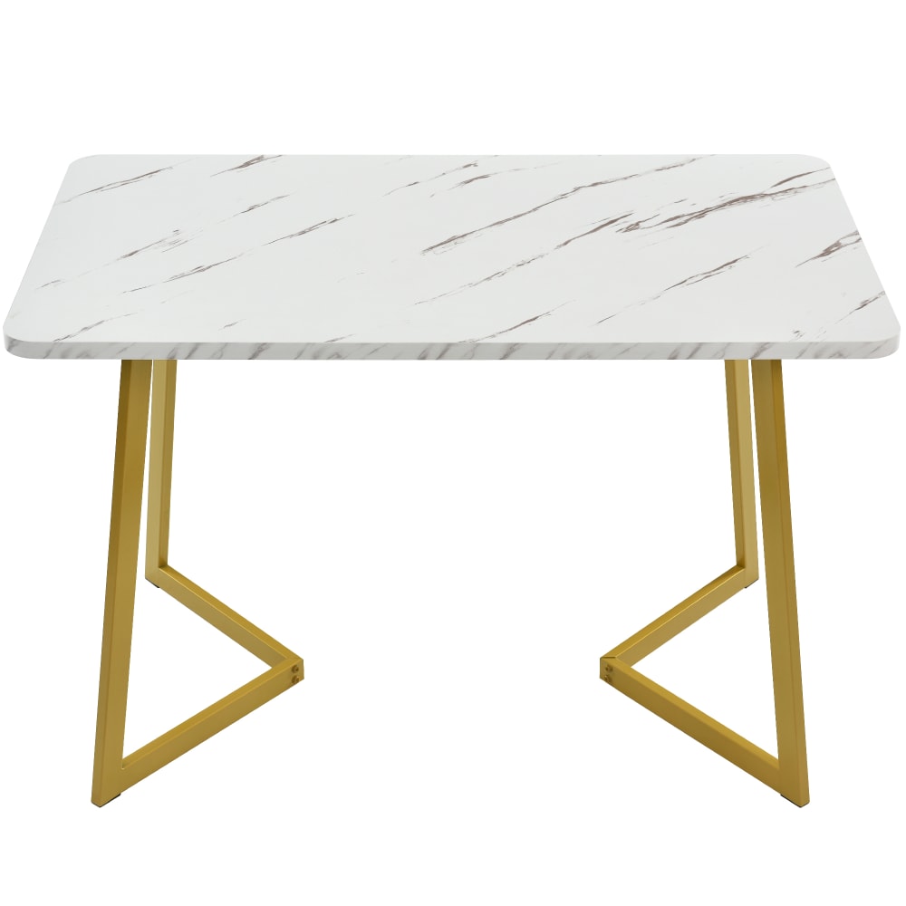 Wohnli Möbelsuche - Esstisch Marmoroptik mit goldenen Metallbeinen 117x68cm