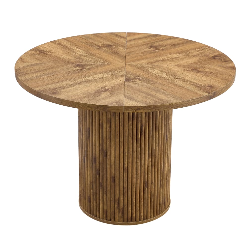 wohnli-moebel-suche-M26034089 Wohnli Möbelsuche - Runder Esstisch mit Stauraum Säulenbein Metall 100cm Holzoptik