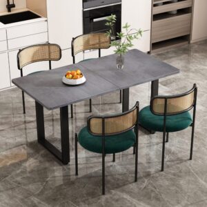 wohnli-moebel-suche-M26034112-1 Esstisch Industriestil mit Stahlrahmen Spanplatte 90 cm Schwarz/Grau 140x75x70cm Metall Grau MODFU Möbel Esszimmermöbel Esstische