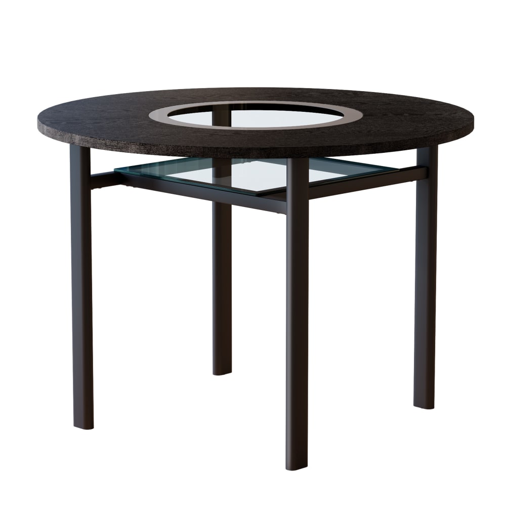 wohnli-moebel-suche-M26034122 Wohnli Möbelsuche - Runder Esstisch mit Glaseinlage & Glasablage 100 cm