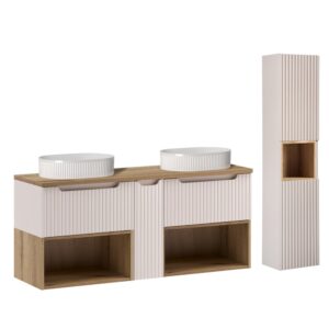 wohnli-moebel-suche-M26034414 Wohnli Möbelsuche - Doppelwaschtisch und Hängesäule 3 Schubladen
