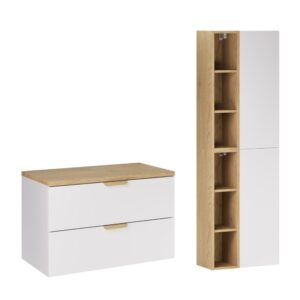 wohnli-moebel-suche-M26034442 Wohnli Möbelsuche - Doppelwaschtisch und Hängesäule 2 Schubladen