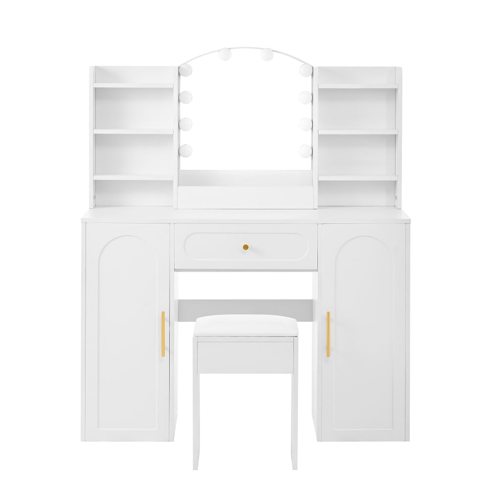 wohnli-moebel-suche-M26036109 Wohnli Möbelsuche - Eleganter Schminktisch mit LED-Spiegel und Hocker