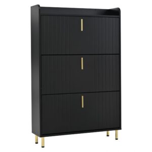 wohnli-moebel-suche-M26036163 Wohnli Möbelsuche - Gestreifter Designer-Schuhschrank mit 3 Klapptüren