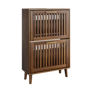 wohnli-moebel-suche-M26036172 Wohnli Möbelsuche - Schuhschrank in Dunkler Holzoptik mit 2 Lamellentüren