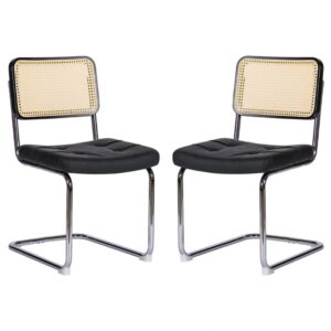 Wohnli Möbelsuche - Set aus 2 Vintage-Stühlen aus Rattan und Leder