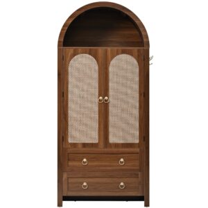 wohnli-moebel-suche-M26036189 Wohnli Möbelsuche - Vintage-Kleiderschrank aus Rattan mit Bogenform und 2 Schubladen
