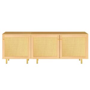 Wohnli Möbelsuche - Sideboard mit 3 Türen in Rattan- und Holzoptik