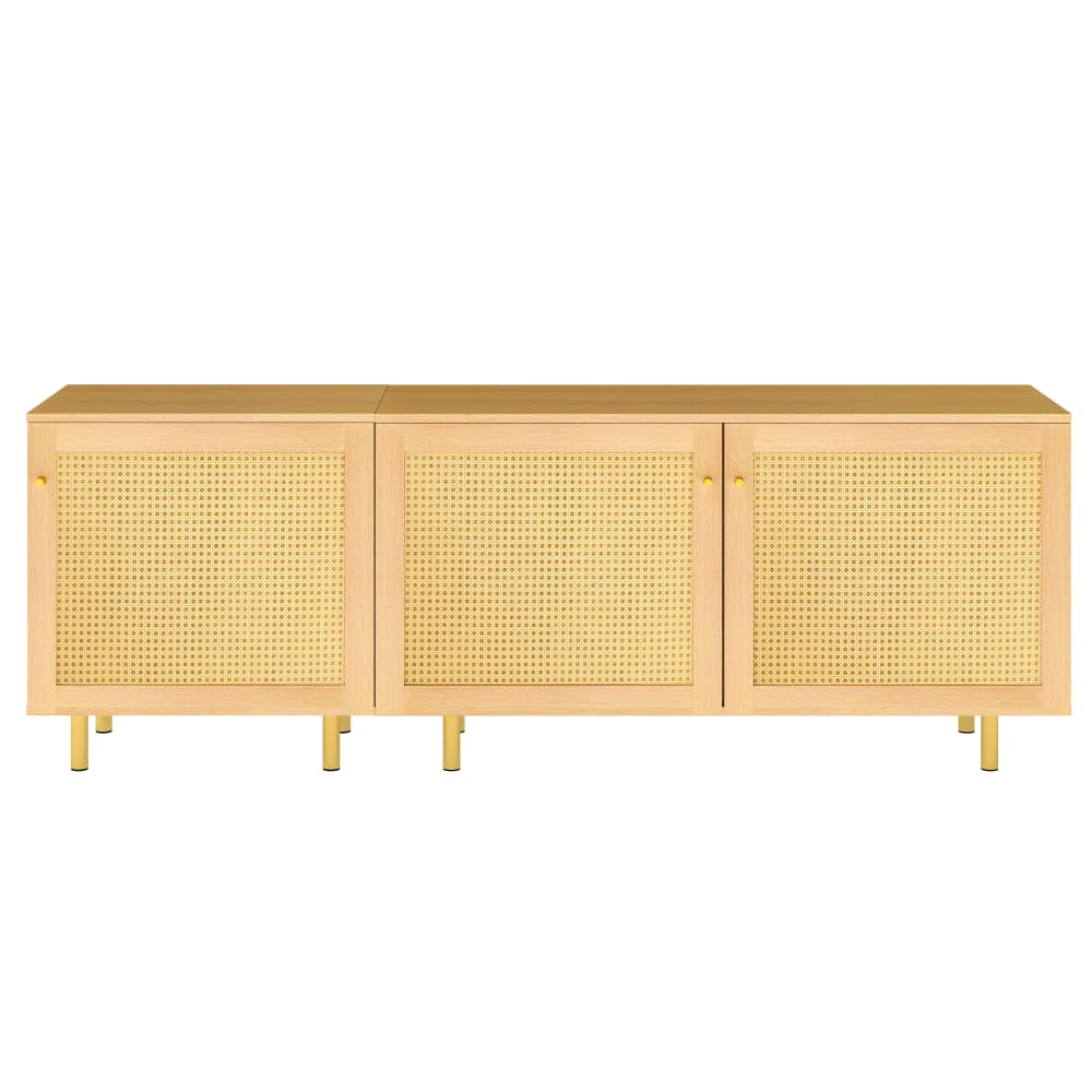 wohnli-moebel-suche-M26036195 Wohnli Möbelsuche - Sideboard mit 3 Türen in Rattan- und Holzoptik