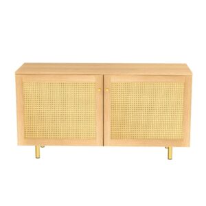 Wohnli Möbelsuche - Sideboard mit 2 Türen in Holzoptik aus Hellem Rattan